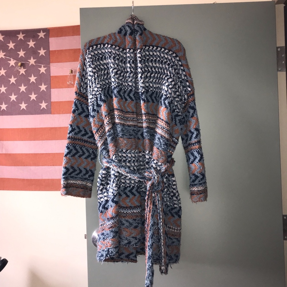 Free People Iona Tribal Patterned Sweatercoat